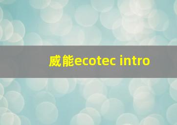 威能ecotec intro